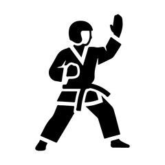 Flat Vector Black and White Martial Arts Icon Design
