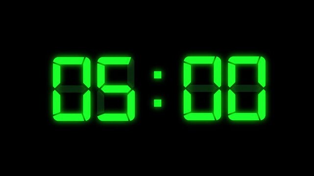 Minimal electronic 10s timer &ndash; count-up display. Digital timer of 10 seconds with regular hundredths, 4K UHD, optimized for 30 fps to avoid frame rate distortions and interpolation artifacts.