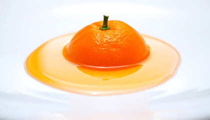 Freshly sliced orange and lemon on a white plate make a healthy, sweet, and juicy citrus fruit snack