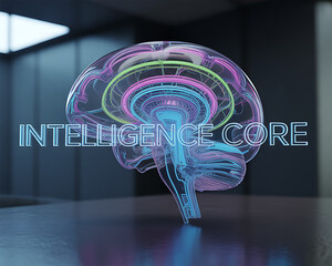 Conceptual art of human intelligence, featuring a glowing active brain with a neural network inside a head silhouette.