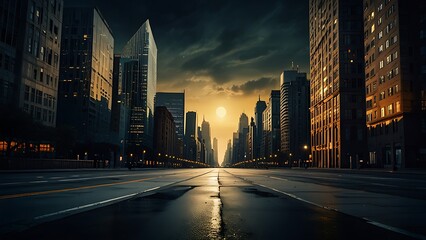 Fototapeta premium Imaginative Abstract Skyline Suspended in Space