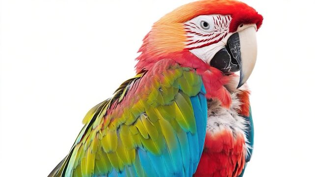 A vibrant parrot perched on a tree branch, great for wildlife or nature themed designs