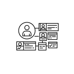 Icon Set Vector Flowchart Diagram with Circles Squares and People in Minimalist Style