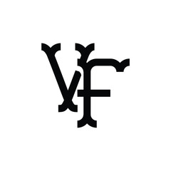 VF monogram logo design letter text name symbol monochrome logotype alphabet character simple logo