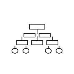 Icon Set Vector of Hierarchy Structure with Rectangular and Circular Elements Minimalist Style