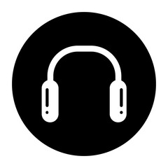 black and White illustration of a headphone icon