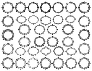 Collection of decorative circular frames