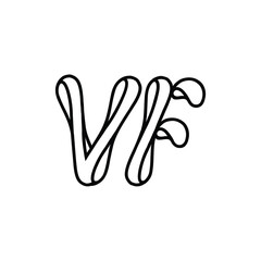 VF monogram logo design letter text name symbol monochrome logotype alphabet character simple logo
