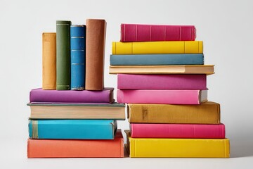 Stacked Books With Vibrant Covers
