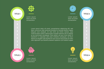 Minimal Roadmap Infographic with Two Steps and Straight Path