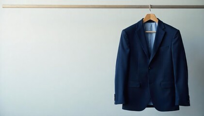 A sharp, dark business suit hangs on a hanger, embodying leadership and success Ideal for corporate, business, and professional branding Clean, crisp, and ready to inspire , manager, influence, boss