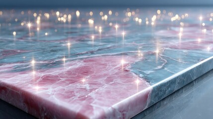 Close Up of Pink and Gray Marble Texture with Glimmering Lights High Dynamic Range