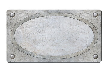 metal plate with rivets isolated on white