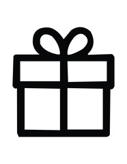 black gift box with ribbon