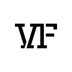 VF monogram logo design letter text name symbol monochrome logotype alphabet character simple logo
