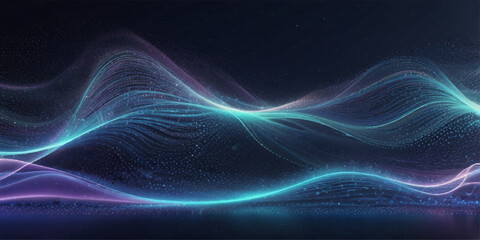 wave technology beautiful wavy blue light lines with digital effect corporate concept. Wave line of flowing particles vector background	