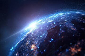 Abstract Global Network Earth Graphic Design