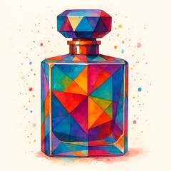 Elegant Perfume Bottle on Black Background