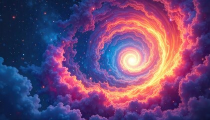 A vibrant, ethereal image depicting a swirling vortex of color, symbolizing spiritual energy and enlightenment Perfect for meditation, yoga, or spiritual themes , positive energy, peace
