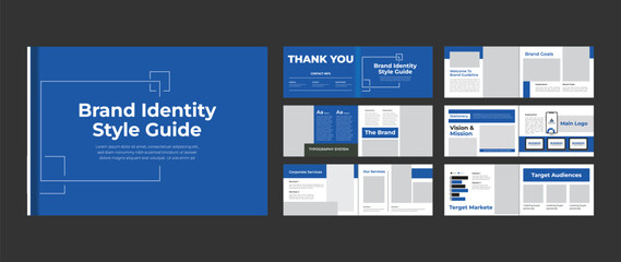 minimalist brand guideline template layout design. Brand Identity presentation design.