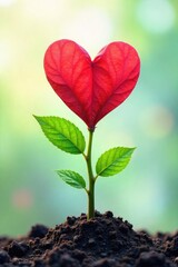 Heart-Shaped Leaves Plant Flourishing Growth, Emotional Wellbeing, Self-Care, Inner Peace