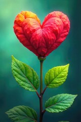 Flourishing Heart-Shaped Leaves A Vibrant Spring Plant Symbolizing Emotional Growth and Wellbeing