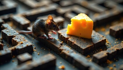 Tiny Mouse Navigates Intricate Maze A Miniature Tale of Strategic Problem Solving and Determination