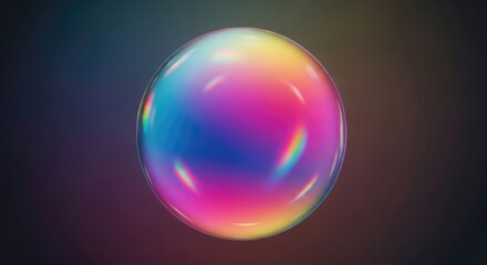 Abstract holographic sphere with vibrant spectrum hues and smooth gradient transitions