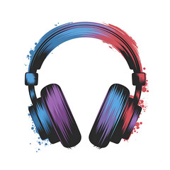Expressive Headphones Bursting with Colorful Music Vibes in a Modern Design with Sharp Lines and