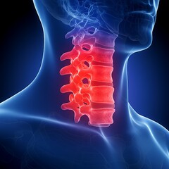 "Cervical Spine Anatomy: Detailed 3D Illustration of Neck Vertebrae"