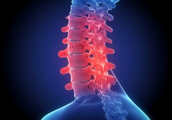 "Cervical Spine Anatomy: Detailed 3D Illustration of Neck Vertebrae"