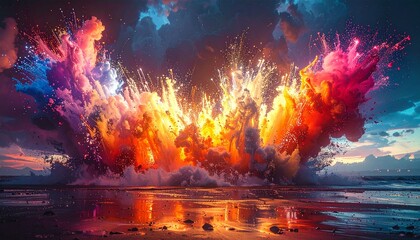 Fototapeta premium fireworks splashing