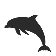Fototapeta premium Jumping Dolphin Silhouette with Transparent Background PNG