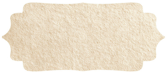 A blank, textured paper label is presented in a vintage, elegant style. This provides a space for text or graphic with the potential to convey a sense of artistry and charm.