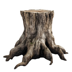 Fototapeta premium Detailed tree stump texture invites natural creativity, perfect for rustic designs or fantastical woodland concepts, adding organic warmth and unique character.