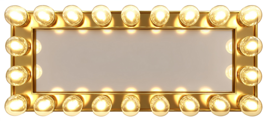 A Vintage Rectangular Light Box, Evokes the Glamour of a Hollywood Dressing Room and theater backstage ambiance. Its warm, inviting glow suggesting stage presence and theatrical grandeur.