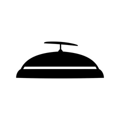 Fototapeta premium Isolated black and white silhouette of a hotel or restaurant bell