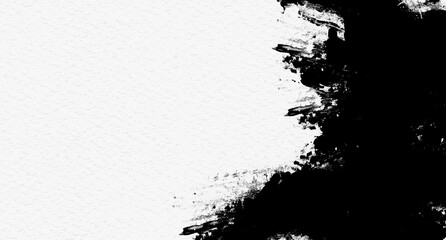 Black watercolor ink paint splash white background abstract texture artistic brush grunge colorful for business flyer template