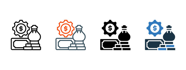 Financial multiple icon style vector illustration