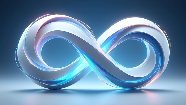 Glowing infinity symbol isolated on white background