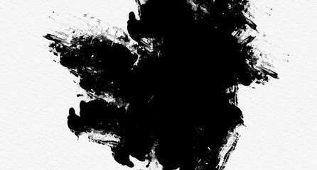Black watercolor ink paint splash white background abstract texture artistic brush grunge colorful for business flyer template