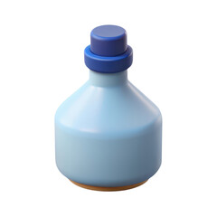 High quality photo of a light blue bottle with a blue cap isolated on transparent background
