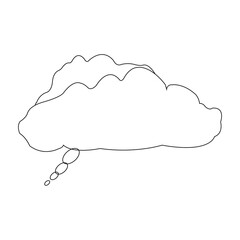Cloud-Shaped Chat Bubble Icon - Transparent Outline PNG