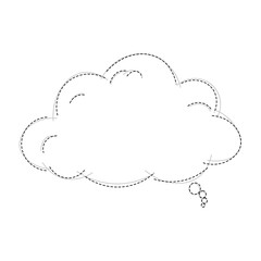 Cloud-Shaped Chat Bubble Icon - Transparent Outline PNG