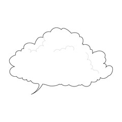 Cloud-Shaped Chat Bubble Icon - Transparent Outline PNG