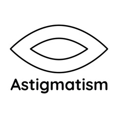 Astigmatism, eye, vision, health, correction, medical, refractive, optical, disorder, diagnosis, icon vector illustration modern.