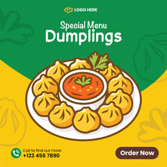 Special Menu Dumplings Food Advertisement