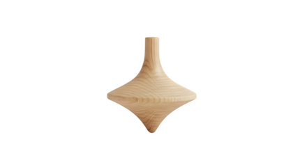 Wooden spinning top isolated on transparent background, a classic toy that brings joy and nostalgia, perfect for playtime and collecting memories