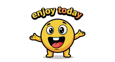 Expressive emoji character beaming with positivity, encouraging appreciation moment day