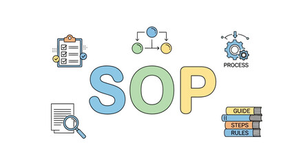 Graphical Representation of Standard Operating Procedures with Business Icons Style Design